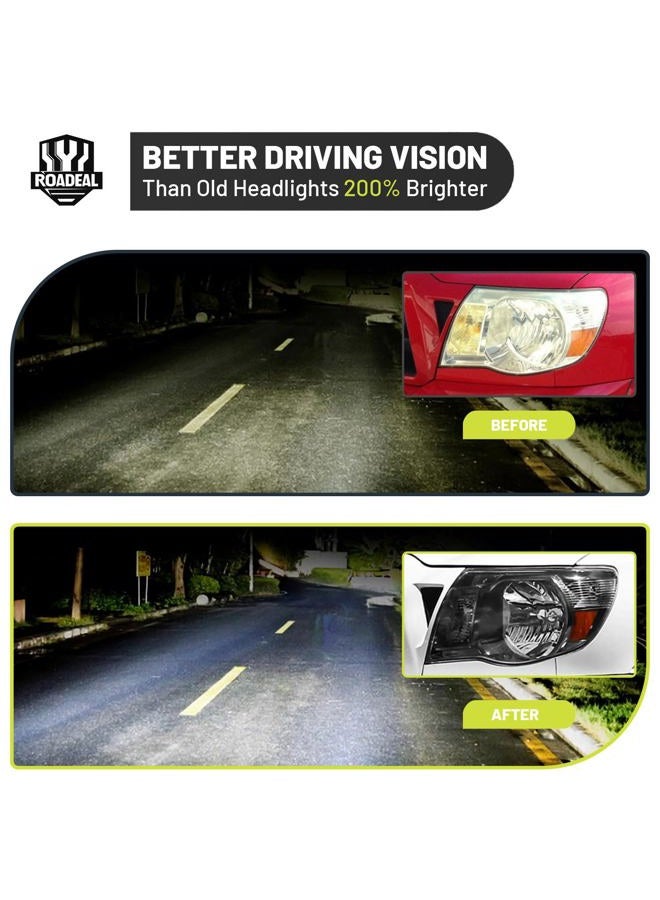 ROADEAL Headlights W/Bulbs for 2005 2006 2007 2008 2009 2010 2011 Toyota Tacoma Halogen Headlamp Replacement Driver & Passenger Side - Image 5