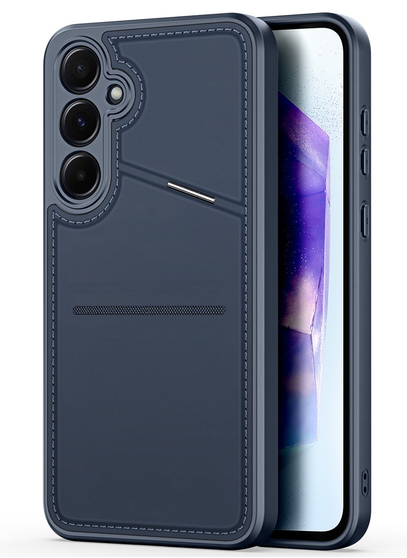 DUX DUCIS - DUX DUCIS Rafi II Series Case for Samsung Galaxy A55 5G Case Wallet with Kickstand and Credit Card Holder Compatible with MagSafe Leather Heavy Duty Protective Case Cover (Blue) - Image 1