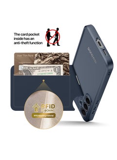 DUX DUCIS DUX DUCIS Rafi II Series Case for Samsung Galaxy A55 5G Case Wallet with Kickstand and Credit Card Holder Compatible with MagSafe Leather Heavy Duty Protective Case Cover (Blue)  - Image 5