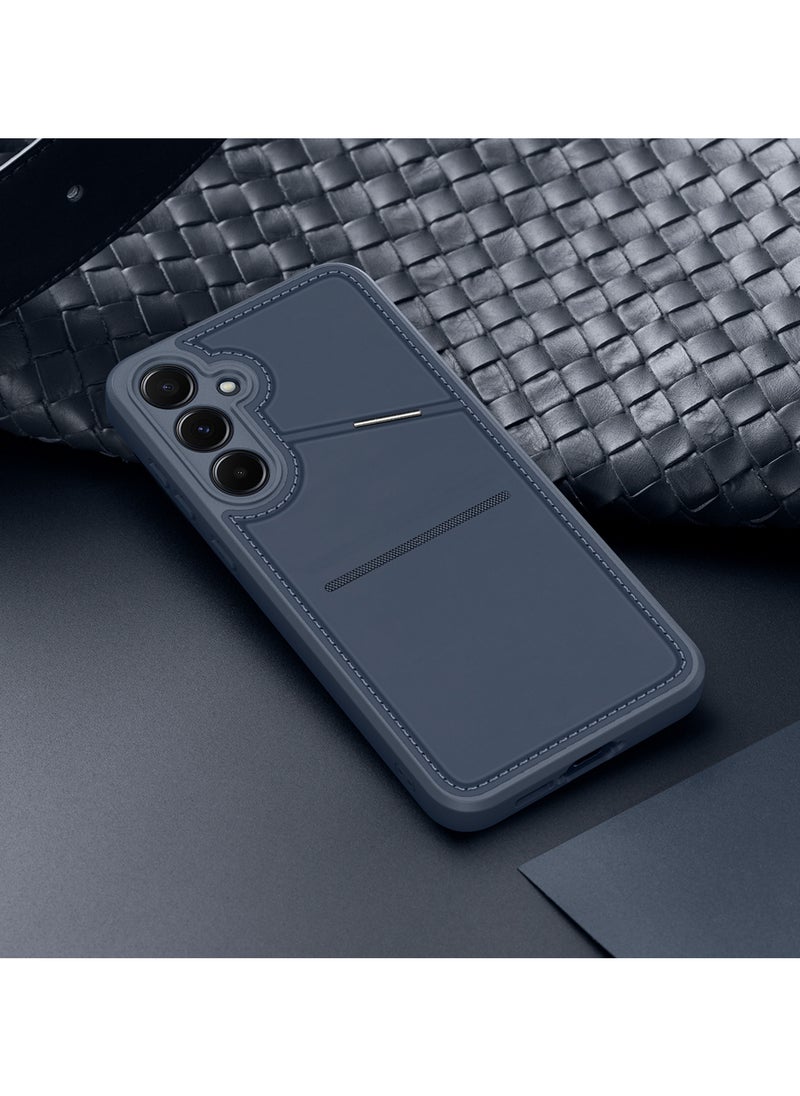 DUX DUCIS - DUX DUCIS Rafi II Series Case for Samsung Galaxy A55 5G Case Wallet with Kickstand and Credit Card Holder Compatible with MagSafe Leather Heavy Duty Protective Case Cover (Blue) - Image 1