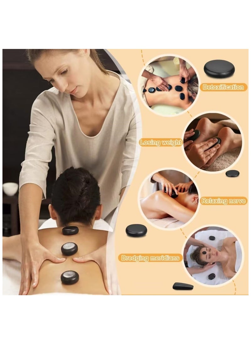 Ru syanl Hot Stones Massage Set 18 Pcs Energy Stones With Heating Box Massage Stones for Professional  - Image 5