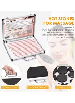Ru syanl Hot Stones Massage Set 18 Pcs Energy Stones with Heating Box Massage Stones for Professional or Home Spa Suitable for Relaxing Pain Relief  - Image 3