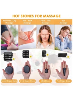 Ru syanl Hot Stones Massage Set 18 Pcs Energy Stones with Heating Box Massage Stones for Professional or Home Spa Suitable for Relaxing Pain Relief  - Image 4