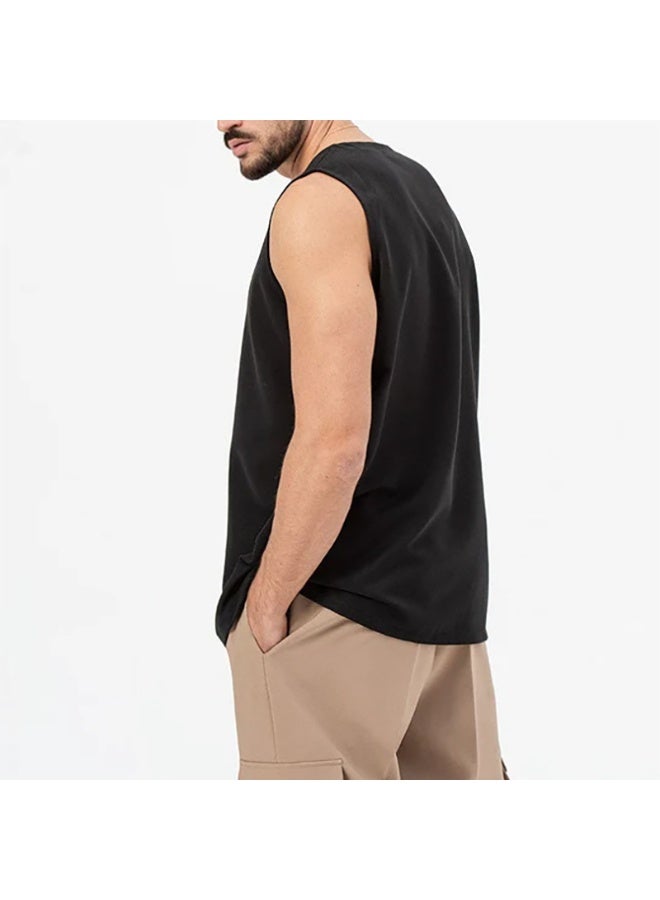Loose Men's Cotton Tank Top Summer Casual Sporty Sleeveless Vest - Image 2