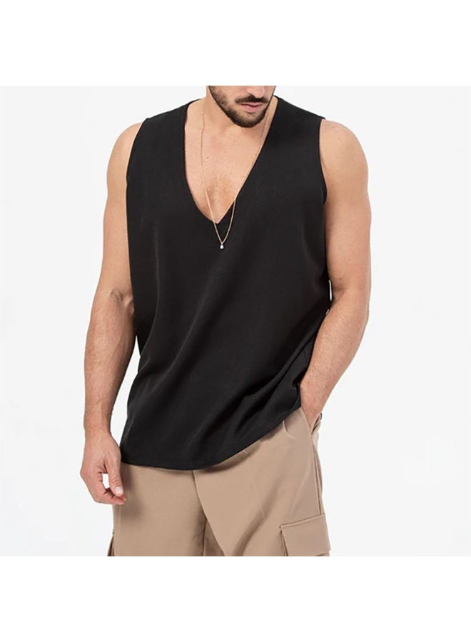 Loose Men's Cotton Tank Top Summer Casual Sporty Sleeveless Vest - Image 1