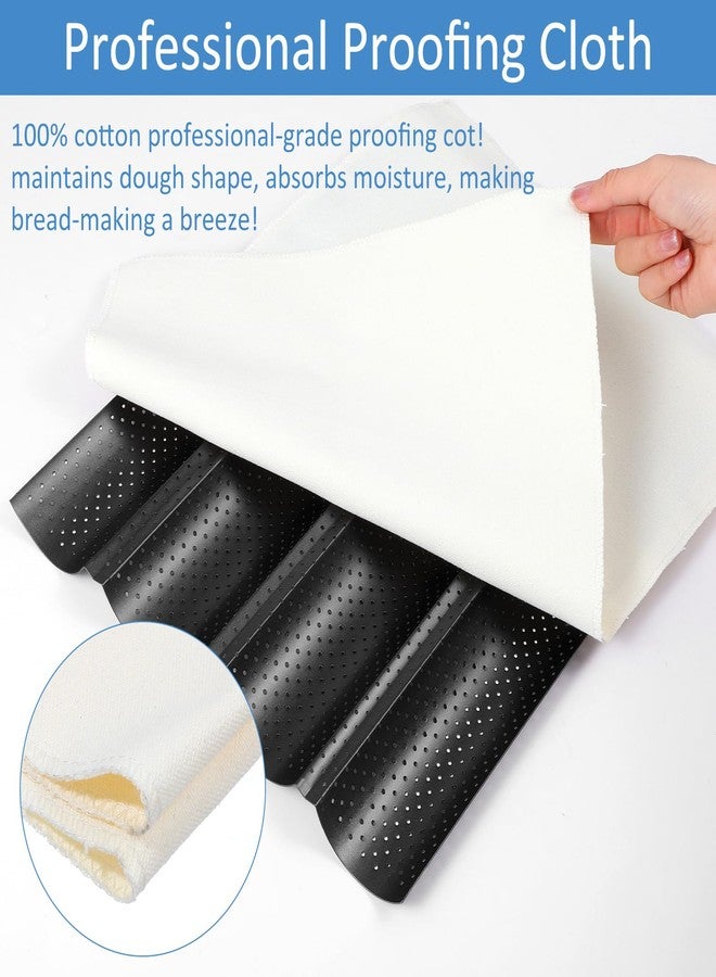 mekueeex 4-Slot French Baguette Pan Set, Non-Stick French Bread Pan, Baguette Baking Pan with Proofing Cloth, Bread Lame, Home Baking Tools Kit for Homemade Bread - Image 5