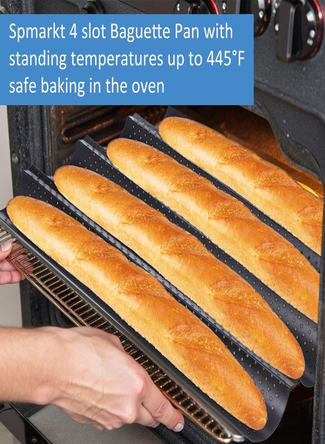 mekueeex 4-Slot French Baguette Pan Set, Non-Stick French Bread Pan, Baguette Baking Pan with Proofing Cloth, Bread Lame, Home Baking Tools Kit for Homemade Bread - Image 4