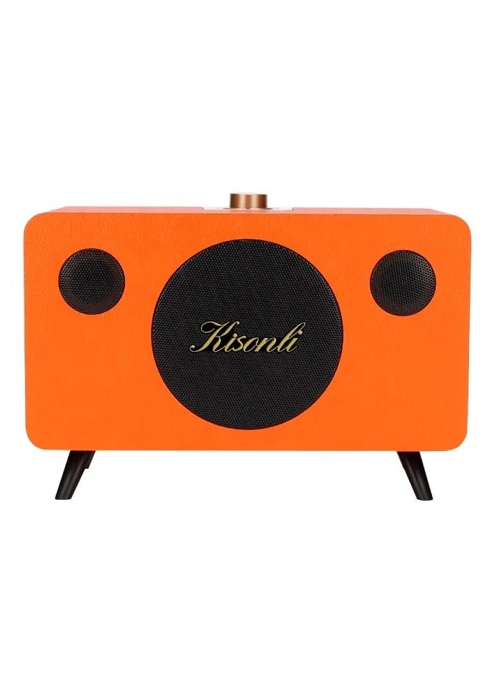 Kisonli G103 Classic Music Speaker – 20W Power – Clear Sound – 1800mAh Battery – Supports TF Card/U Disk/AUX-ORANGE - Image 1