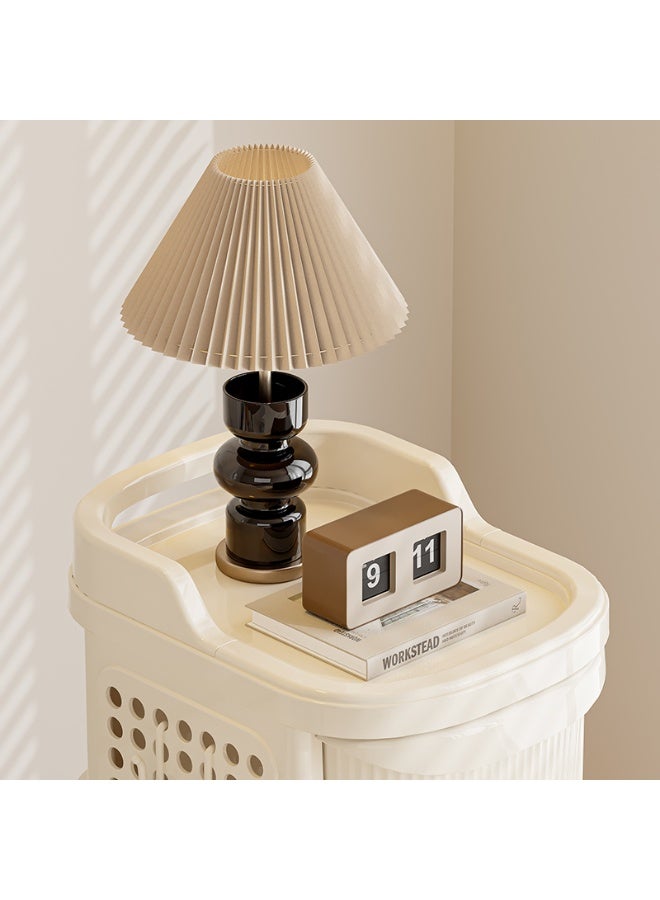 ايست من نون خزانة تخزين أدراج بلاستيكية بـ 5 طبقات، منظم خزانة للمطبخ، غرفة النوم، غرفة المعيشة، 30 × 38 × 104 سم، أبيض - Image 3