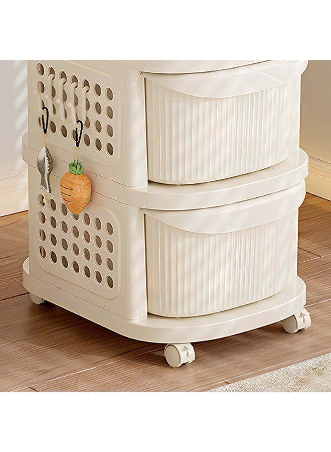 ايست من نون خزانة تخزين أدراج بلاستيكية بـ 5 طبقات، منظم خزانة للمطبخ، غرفة النوم، غرفة المعيشة، 30 × 38 × 104 سم، أبيض - Image 5