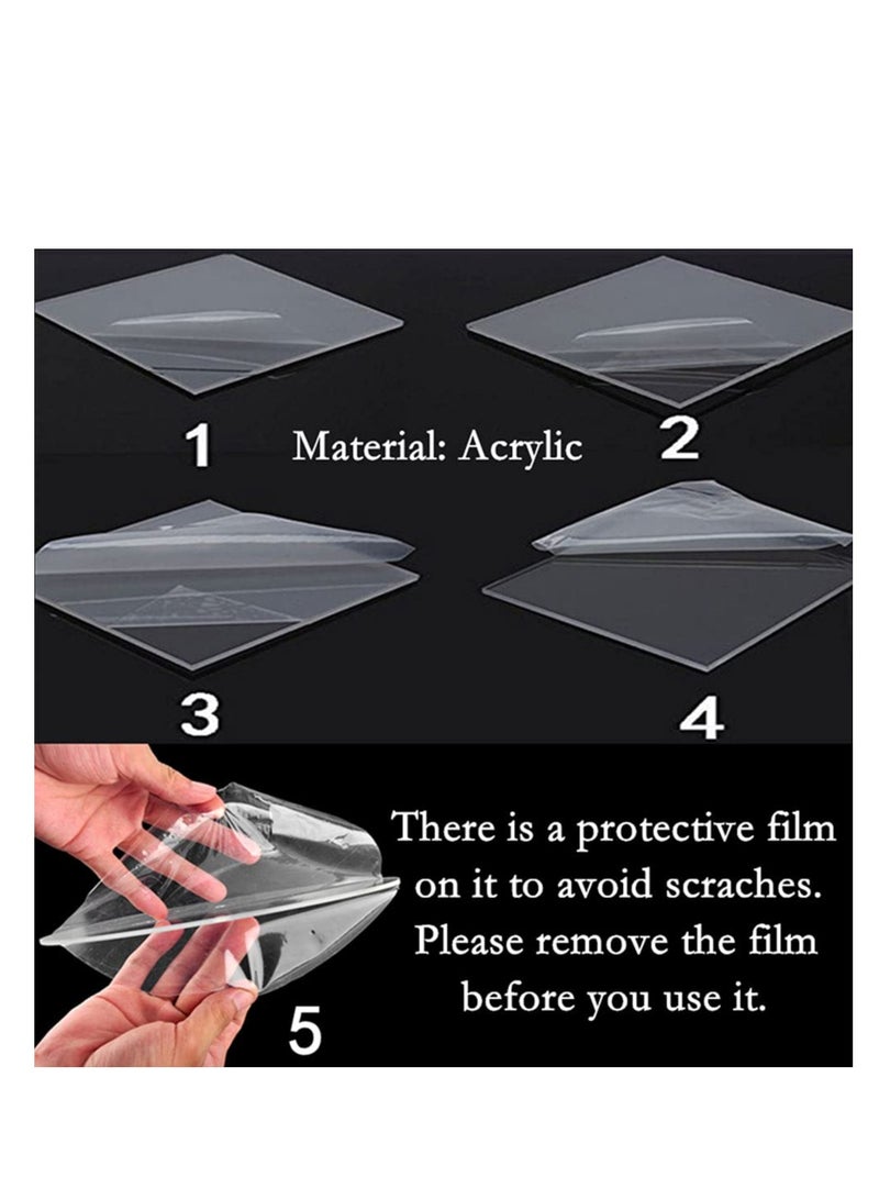 SYOSI 2 Pack Acrylic Floating Shelves, 15" L x 3.25" W, Clear Bathroom Wall Shelf Bookshelves, Invisible Display for Office Bedroom Small Gap Allows Water to Escape Free Screws Drill Bit (Medium) - Image 2