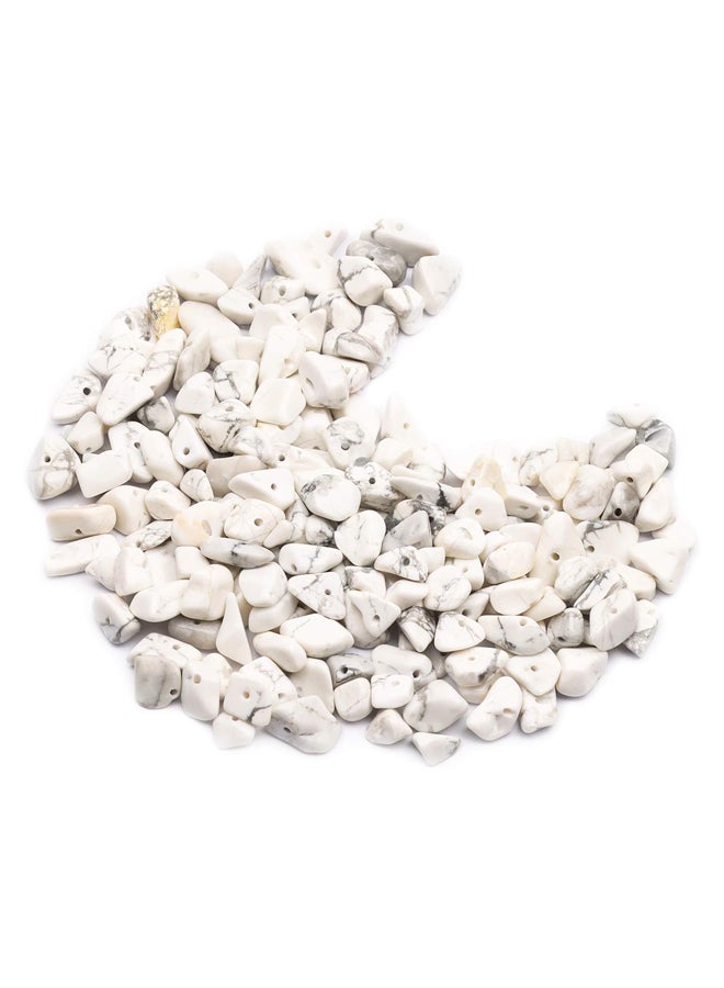 Howlite Crystal Chips, Natural Gemstones, Chakra Beads, Irregular Crushed Stone Chips, Loose Healing Stones for Making Bracelets, Earrings, Jewelry and Home Decor (1 Wick)  - Image 1