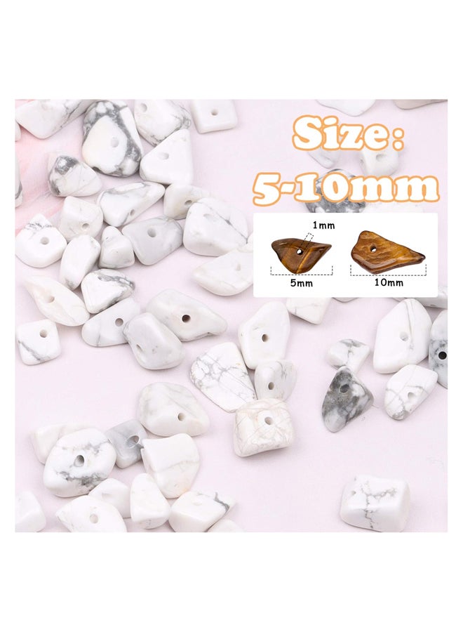 Howlite Crystal Chips, Natural Gemstones, Chakra Beads, Irregular Crushed Stone Chips, Loose Healing Stones for Making Bracelets, Earrings, Jewelry and Home Decor (1 Wick)  - Image 3