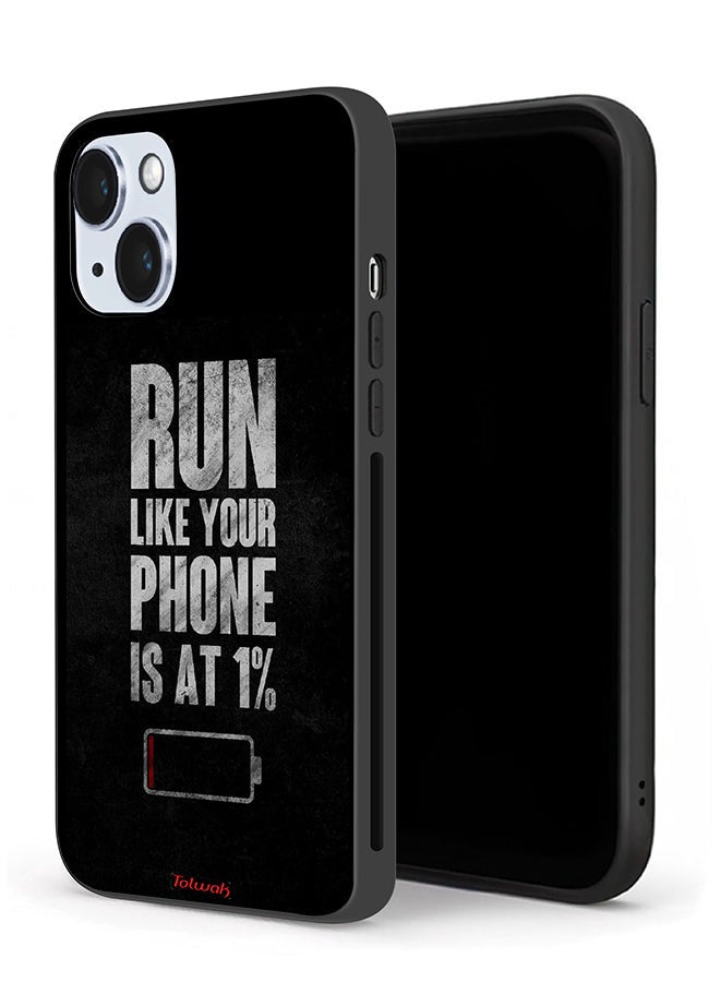 Tolwak Apple iPhone 14 Protective Case Run Like Your Phone Is At 1 Percent - Image 1