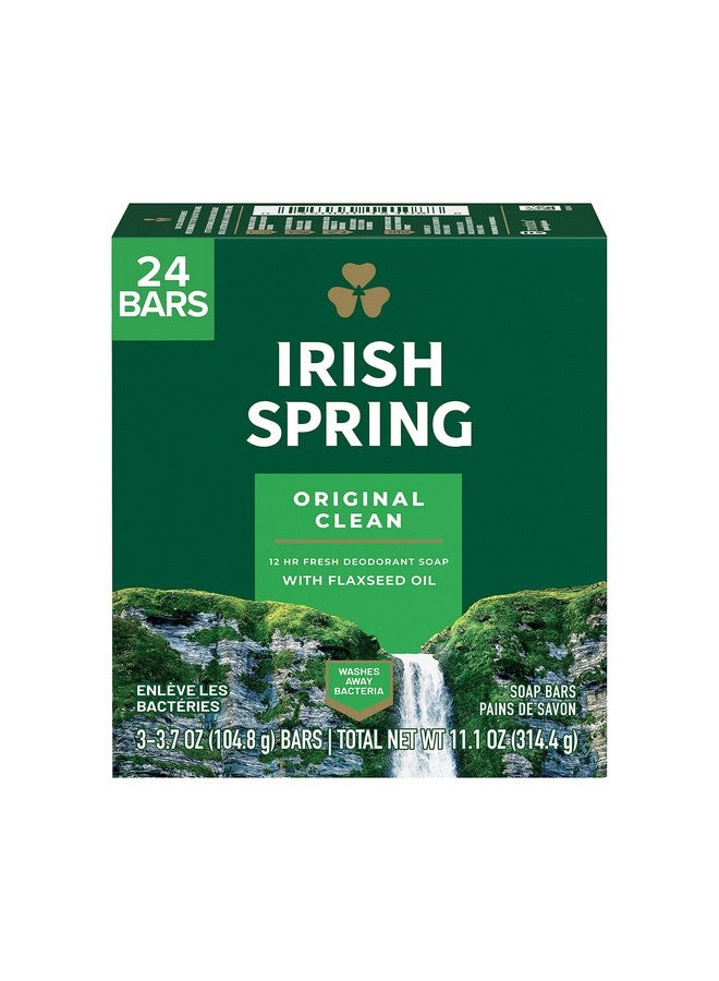 Irish Spring Rish Spring Bar Soap For Men Original Clean Smell Fresh And Clean For 12 Hours Men Soap Bars For Washing Hands And Body Mild For Skin Recyclable Carton 3.7 Ounce 3 Count (Pack Of 8) - Image 1