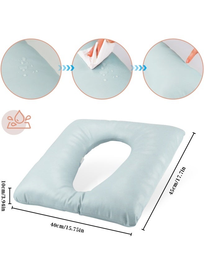 vocheer Bedside Commode Cushion, Seniors Portable Seat Cushion for Toilet/Shower/Bedside, Universal Fit Commode Padded Seat for Elderly, Seats Pad Cover Toilet Seats 17x17 with Fixing Straps  - Image 2