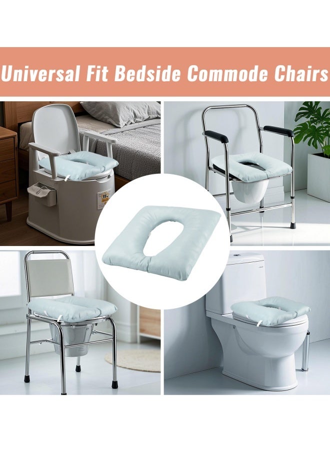 vocheer Bedside Commode Cushion, Seniors Portable Seat Cushion for Toilet/Shower/Bedside, Universal Fit Commode Padded Seat for Elderly, Seats Pad Cover Toilet Seats 17x17 with Fixing Straps  - Image 4