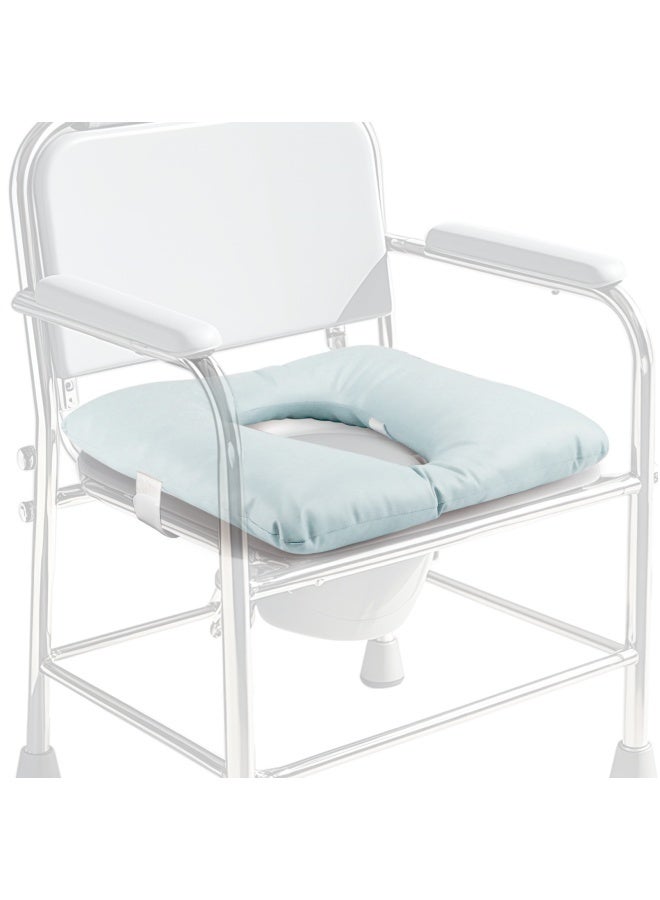 vocheer Bedside Commode Cushion, Seniors Portable Seat Cushion for Toilet/Shower/Bedside, Universal Fit Commode Padded Seat for Elderly, Seats Pad Cover Toilet Seats 17x17 with Fixing Straps  - Image 1