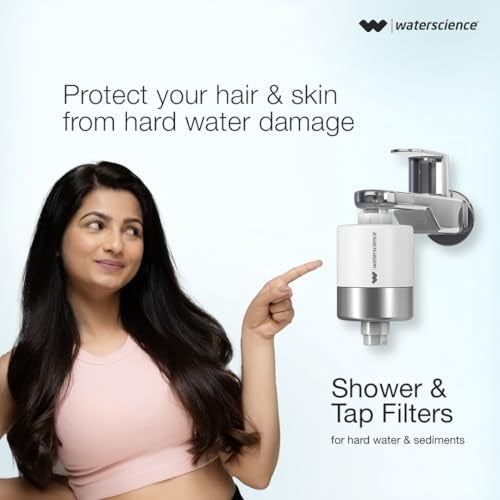 WaterScience CLEO Hard Water Softener for Tap and Shower | Shower Filter for Bathroom | with Metal Adaptor set - Image 2