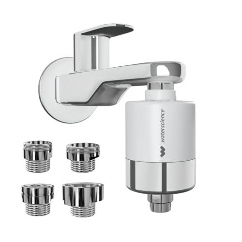 WaterScience CLEO Hard Water Softener for Tap and Shower | Shower Filter for Bathroom | with Metal Adaptor set - Image 1