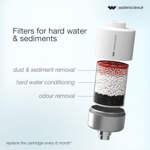 WaterScience CLEO Hard Water Softener for Tap and Shower | Shower Filter for Bathroom | with Metal Adaptor set - Image 3