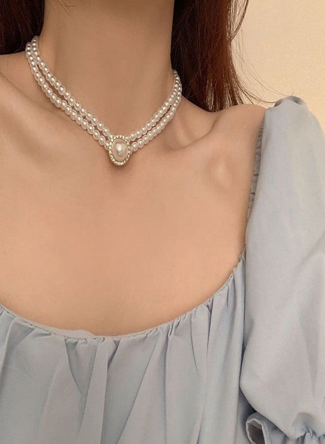 MIFYNN Pearl Choker Necklace for Women 18K Gold Multilayer Crystal Pearl Necklace Pearl Bracelet Fashion Cool Style Choker Wedding Bridesmaid Party Jewelry To My Wife Soulmate Jewelry Gift - Image 2