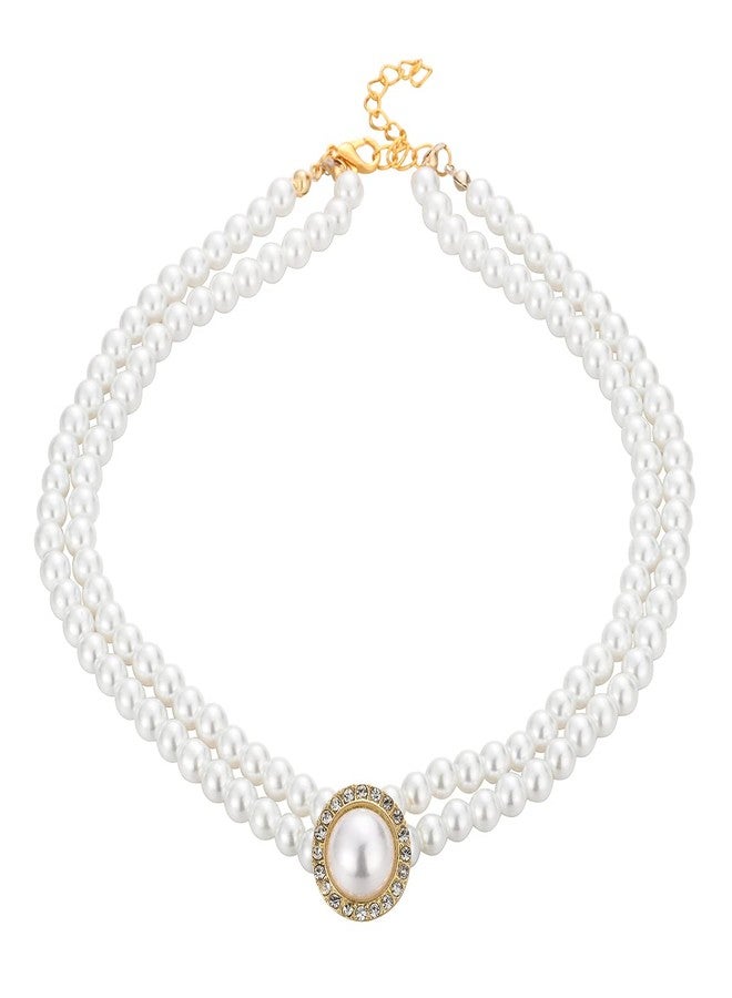 MIFYNN Pearl Choker Necklace for Women 18K Gold Multilayer Crystal Pearl Necklace Pearl Bracelet Fashion Cool Style Choker Wedding Bridesmaid Party Jewelry To My Wife Soulmate Jewelry Gift - Image 1