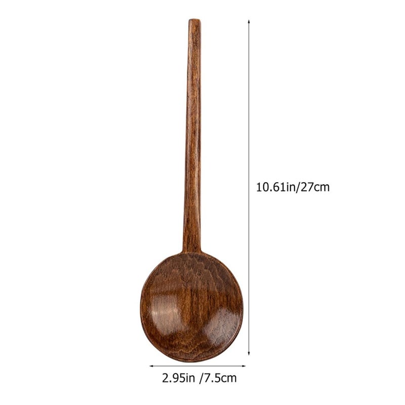 Long Handle Wooden Soup Spoon Portable Reusable Serving Spoon For Rice And Home Dining - Image 2