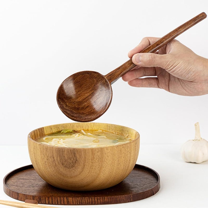Long Handle Wooden Soup Spoon Portable Reusable Serving Spoon For Rice And Home Dining - Image 5