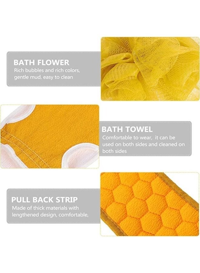 Set of Bath Loofah Sponge Exfoliating Back Scrubber Shower Gloves Bath Towel Bath Shower Accessories  - Image 4