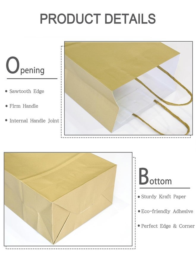 AZOWA Bronzing Gold Gift Bags Mini Kraft Paper Bags with Handles (4.7 x 2.4 x 6 in, Gold, 12 Pcs) - Image 4