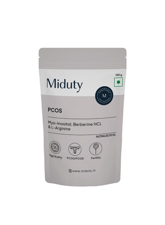 Miduty PCOS Supplement Myo Inositol 1000 mg | Helps in Hormonal Balance, Menstrual Cycle and Irregular Periods - 150 Gram, Powder - Image 1