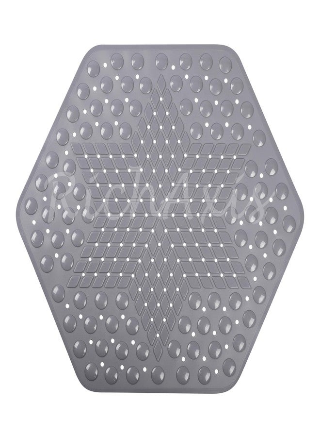 RichAxis Soft Anti Slip Bathroom Mat - Premium Bath & Shower Mat for Bathroom Floor Safety | Antiskid Toilet Mats & Durable Antislip Bathroom Mats for Everyday Use (56X63 cm, Hexa-Dark Grey) - Image 1