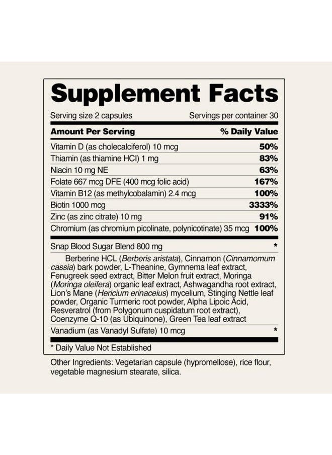 SNAP SUPPLEMENTS Blood Sugar Blend - Promote Balanced Sugar Levels, 60 Count  - Image 5