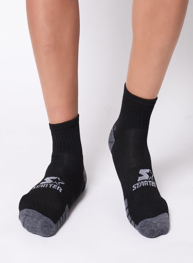 ستارتر جوارب رجالية من ستارتر، عبوة من 10 أزواج، نصف مبطنة (أسود/أبيض/رمادي، مقاسات 6-12) - Image 2