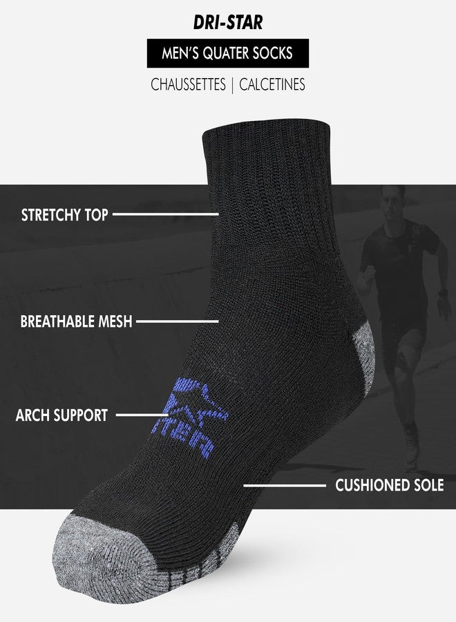 ستارتر جوارب رجالية من ستارتر، عبوة من 10 أزواج، نصف مبطنة (أسود/أبيض/رمادي، مقاسات 6-12) - Image 3