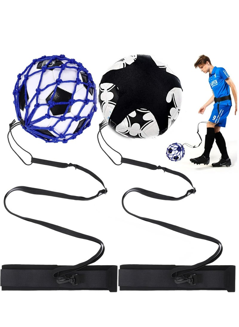 YOUGE 2Pcs Football Kick Trainer with Adjustable Training Belt, Hands-Free Solo Soccer Trainer Equipment for Kids Adults - Image 1