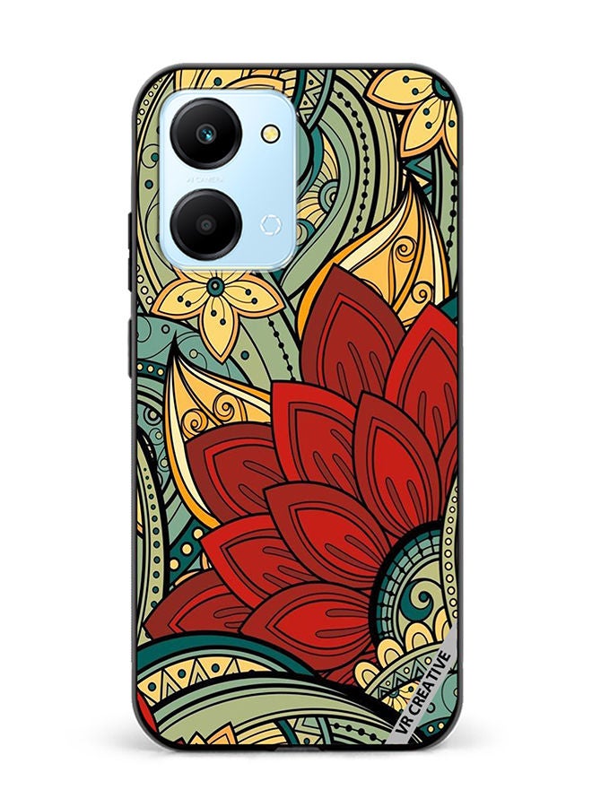 VR CREATIVE Protective Case Cover For Honor Play7T Flower Design Multicolour - Image 1
