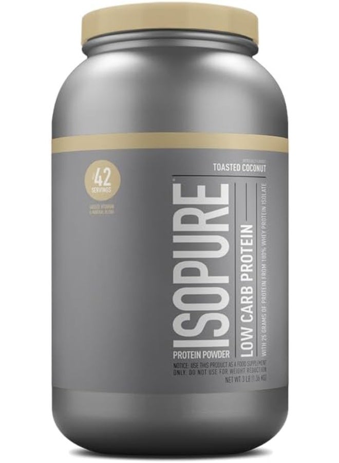 Isopure مسحوق بروتين واي معزول مع فيتامين سي وزنك لدعم المناعة، 25 جرام بروتين، منخفض الكربوهيدرات وصديق للكيتو. النكهة: جوز الهند المحمص، 3 أرطال (قد يختلف التعبئة)  - Image 4