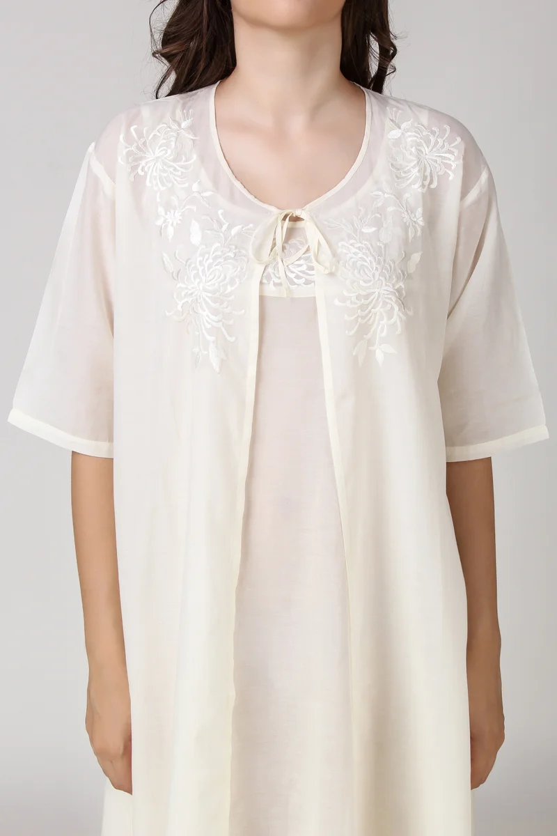 After Dark Samantha, Embroidered Nightdress and Gown