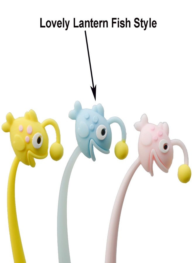 Maydahui 8 PCS Cartoon Lantern Fish Rollerball Gel Pens Novelty Sea Animal Pen Soft Silicone Black Ink for School Party Office - Image 3