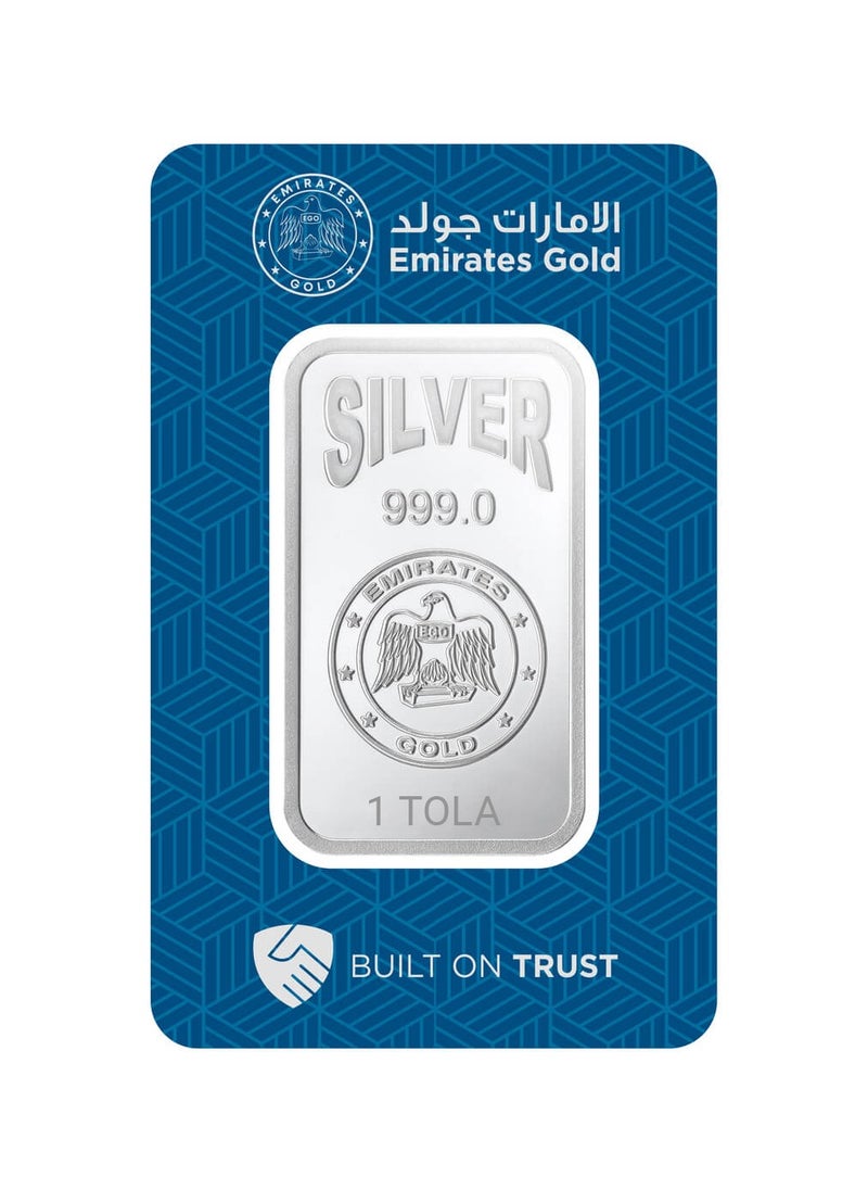 Emirates Gold Emirates | 11.664g Pure Silver Bar 999 - 1 Tola  - Image 1