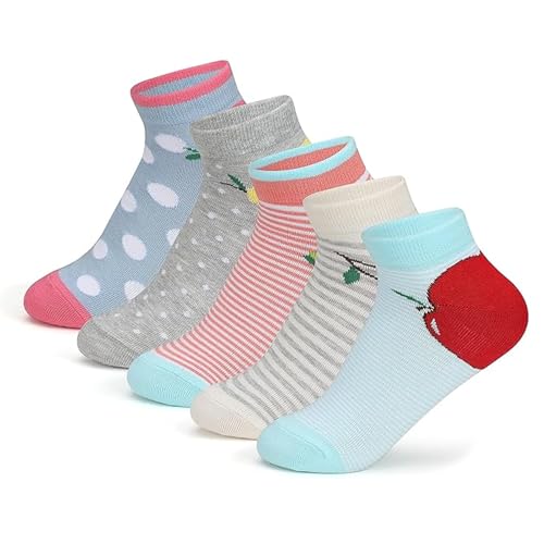 Supersox Women Funky Design Pattern Casual Sneaker Length Compact Combed Cotton Socks Combo Packs of 5 (Funky Design 2), Multicolor - Image 1