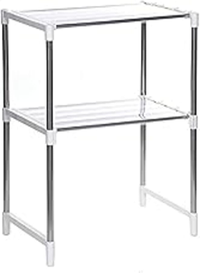 OR رف تخزين قابل للتعديل من طبقتين مناسب للميكروويف