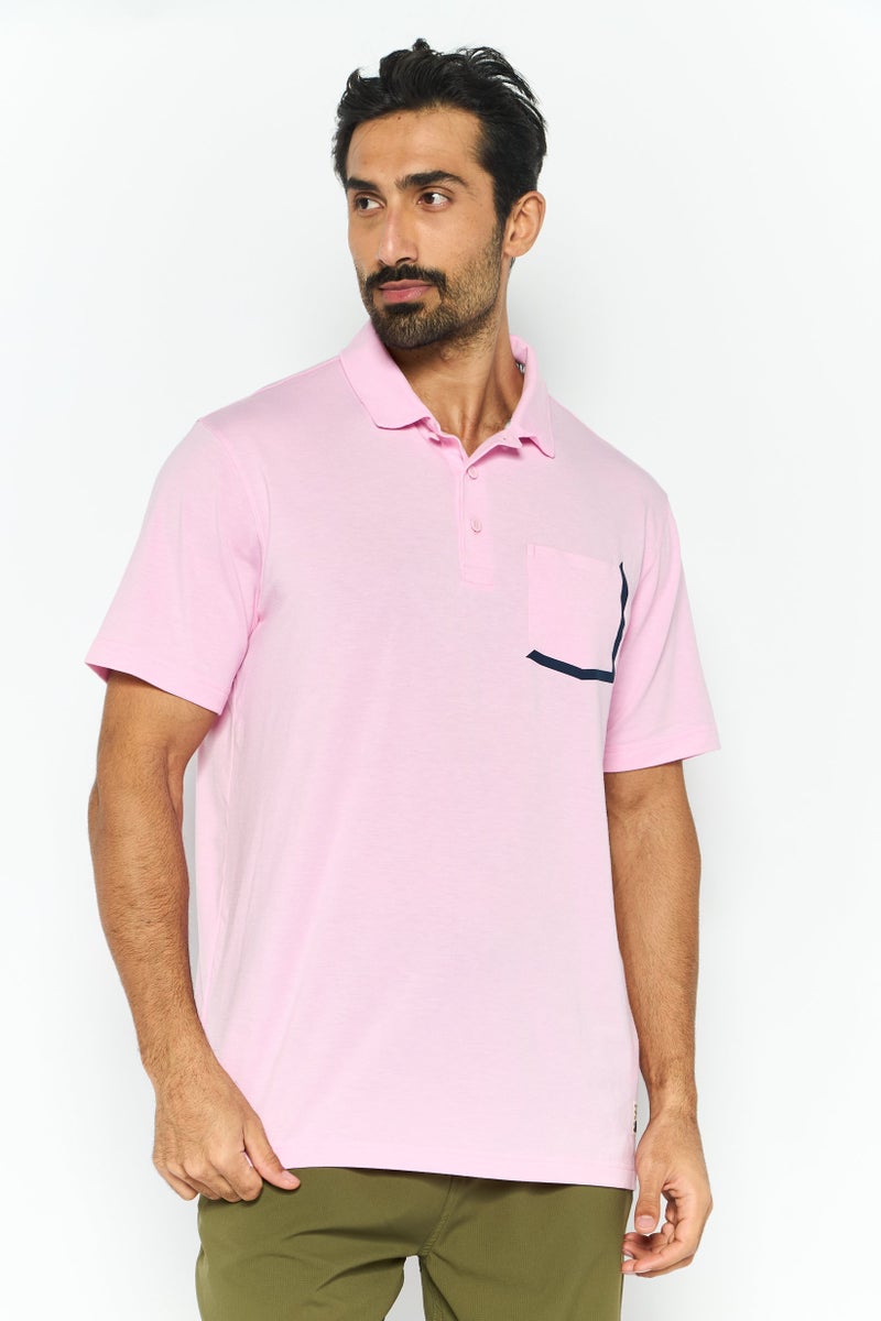 PUMA Men Sportwear Fit Short Sleeve Training Polo Shirt, Pink - Image 1