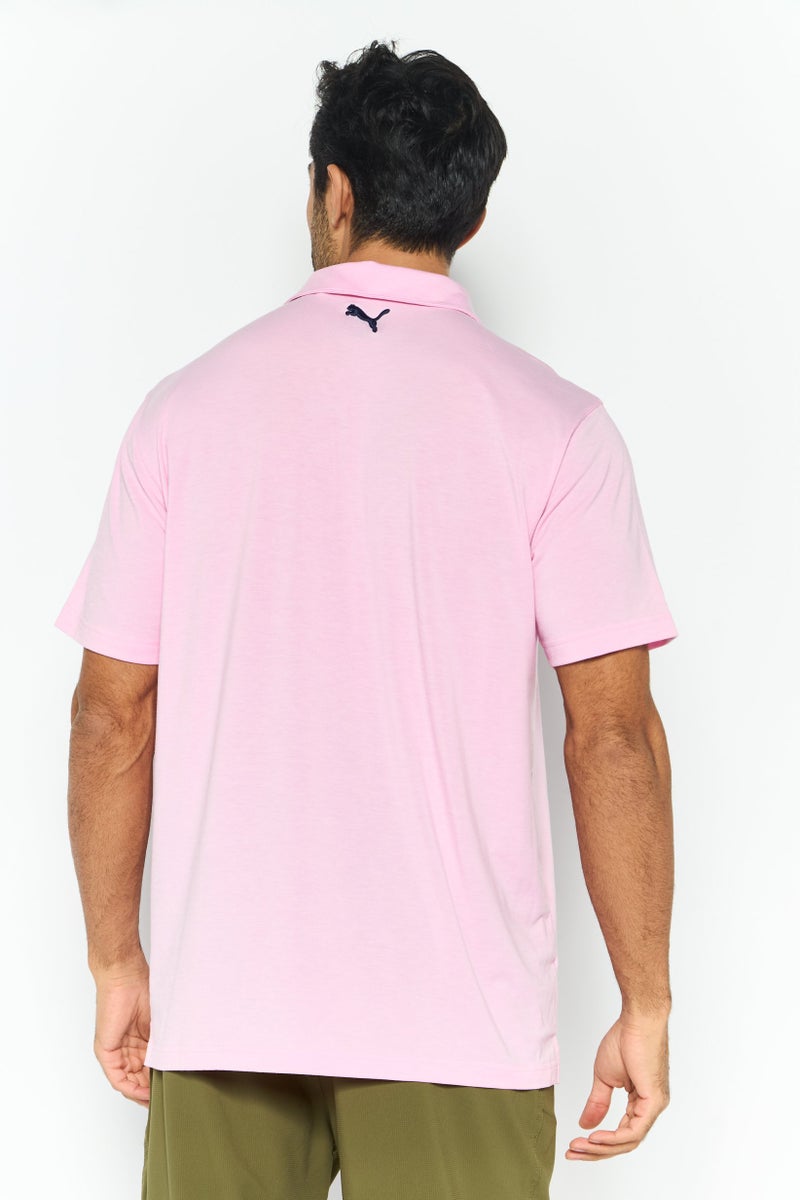 PUMA Men Sportwear Fit Short Sleeve Training Polo Shirt, Pink - Image 3