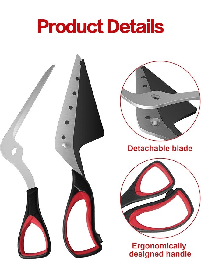 Sweet Life Pizza Scissors, Pizza Cutter, Ultra Sharp Detachable Blade with a Tray, Ergonomic Soft TPR Grip, 10.3Inch, Black&Red - Image 3