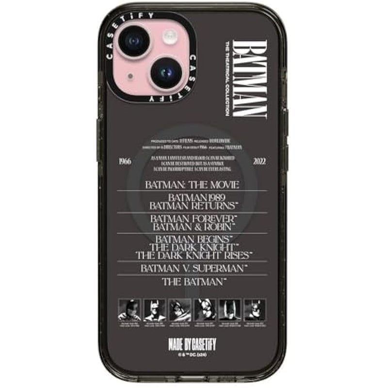 Casetify Impact iPhone 15 Case 【Batman Co-Lab / 4X Military Grade Drop Tested / 8.2ft Drop Protection/Compatible with Magsafe】 - A Hero Can be Anyone - Clear Black - Image 1