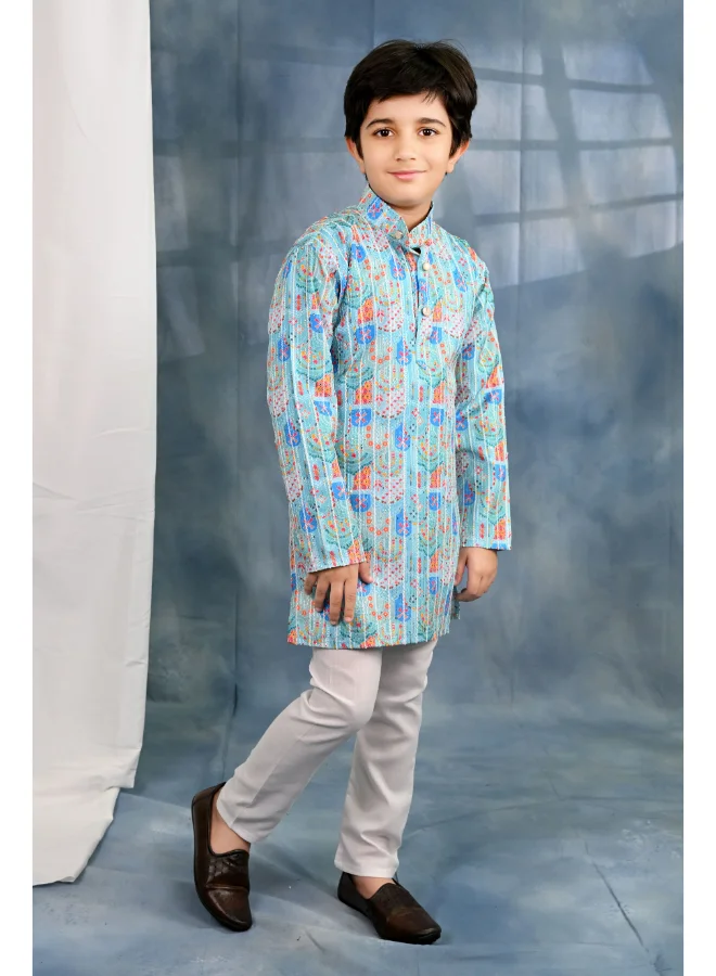 BT DEZINES Light Blue Kurta and Pyjama Set for Boys