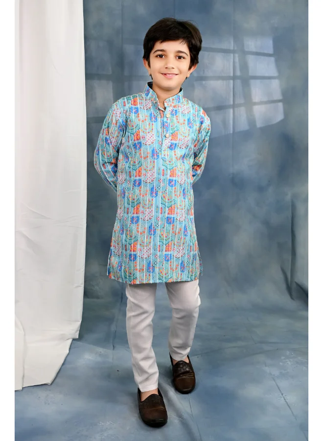 BT DEZINES Light Blue Kurta and Pyjama Set for Boys